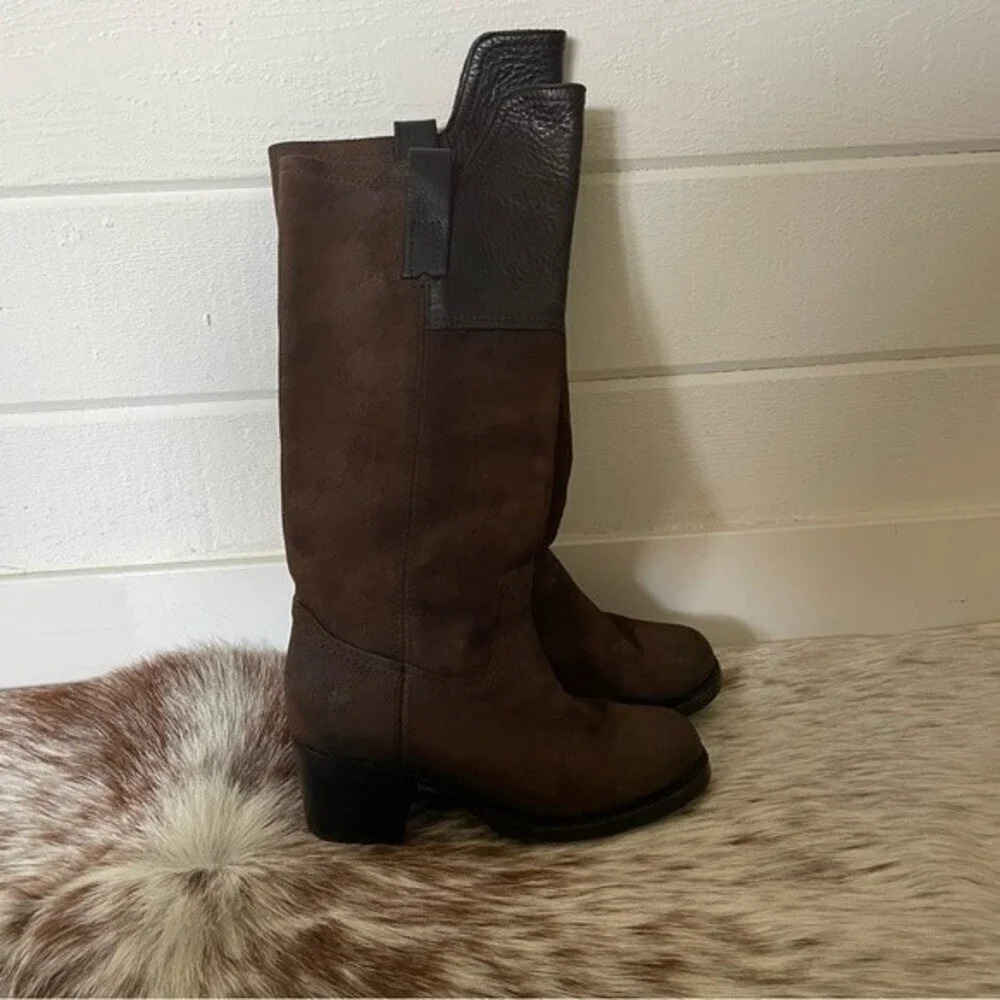 FRYE AUTUMN SHIELD TALL WOMEN’S SUEDE SLIP ON CASUAL DRESS BOOT-SIZE 5.5 B - Picture 9 of 16